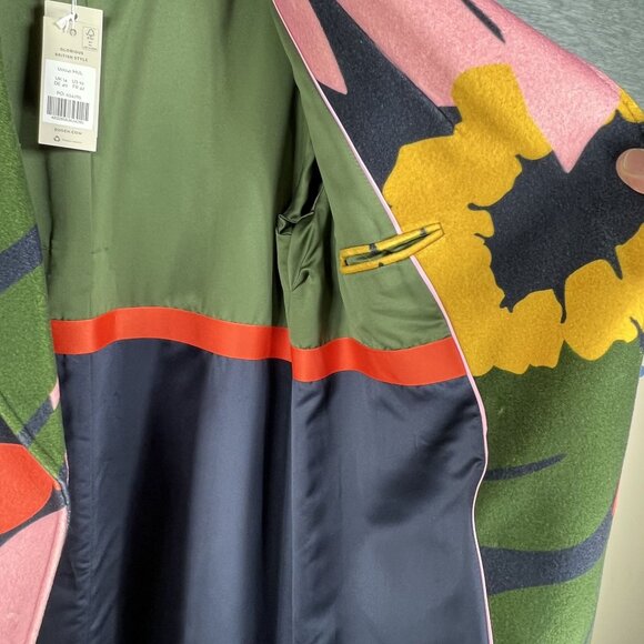 Boden Constance NWT Womens 10 Abstract Floral Wool Coat Bold Colorful Outerwear - Picture 8 of 16